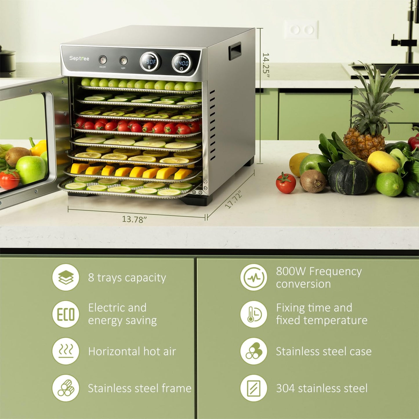 Septree Commercial Food Dehydrators Machine 8 trays