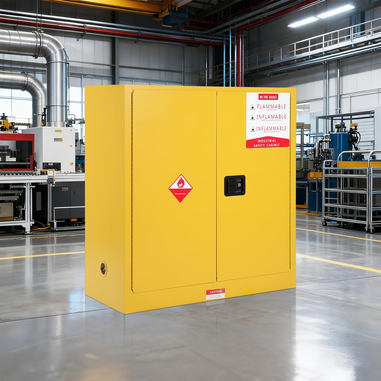 Hazardous Storage Cabinets, Flammable Cabinet, Cold-Rolled Steel Flammable Liquid Storage Cabinet Auto Closing Door for Industrial Use, Flammable Safety Cabinet, Cold-Rolled Steel Fire Resistant