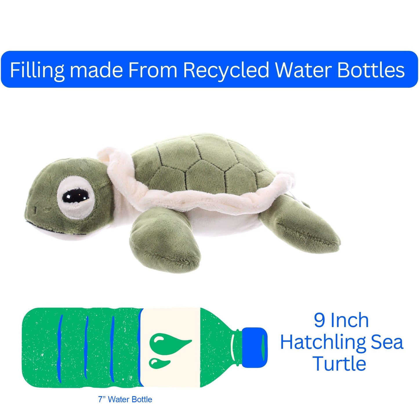 The Petting Zoo, Hatchling Sea Turtle Stuffed Animal, Gifts for Kids, Baby Sea Turtle Plush Toy 9 inches