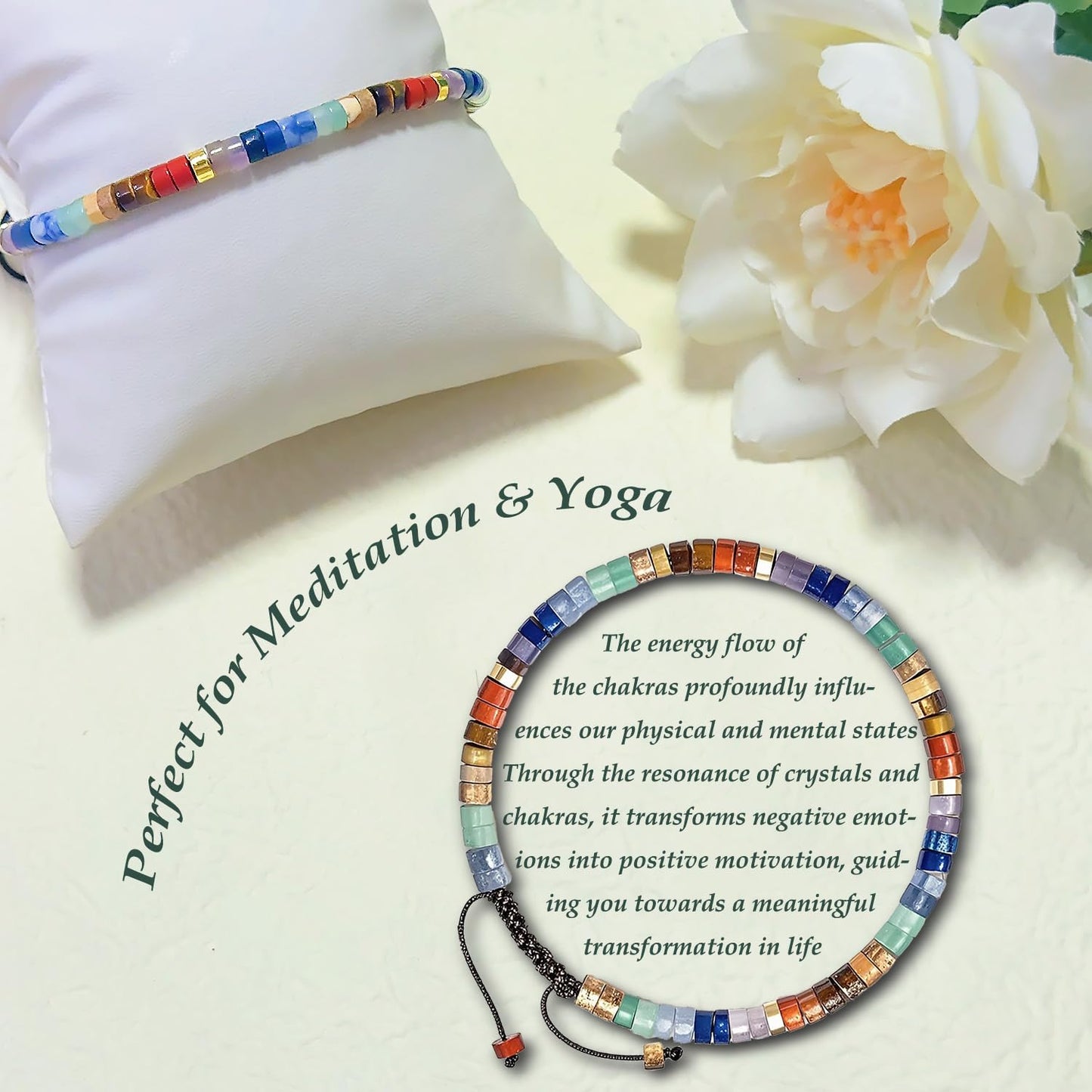 Brief von Engel Chakra Bracelets for Women, Healing Crystals Stones Bracelet, 7 Chakras Spiritual Crystal Bracelet Bangle, Yoga Meditation Relax for Womens Anxiety, Stress Relief Gifts For Women