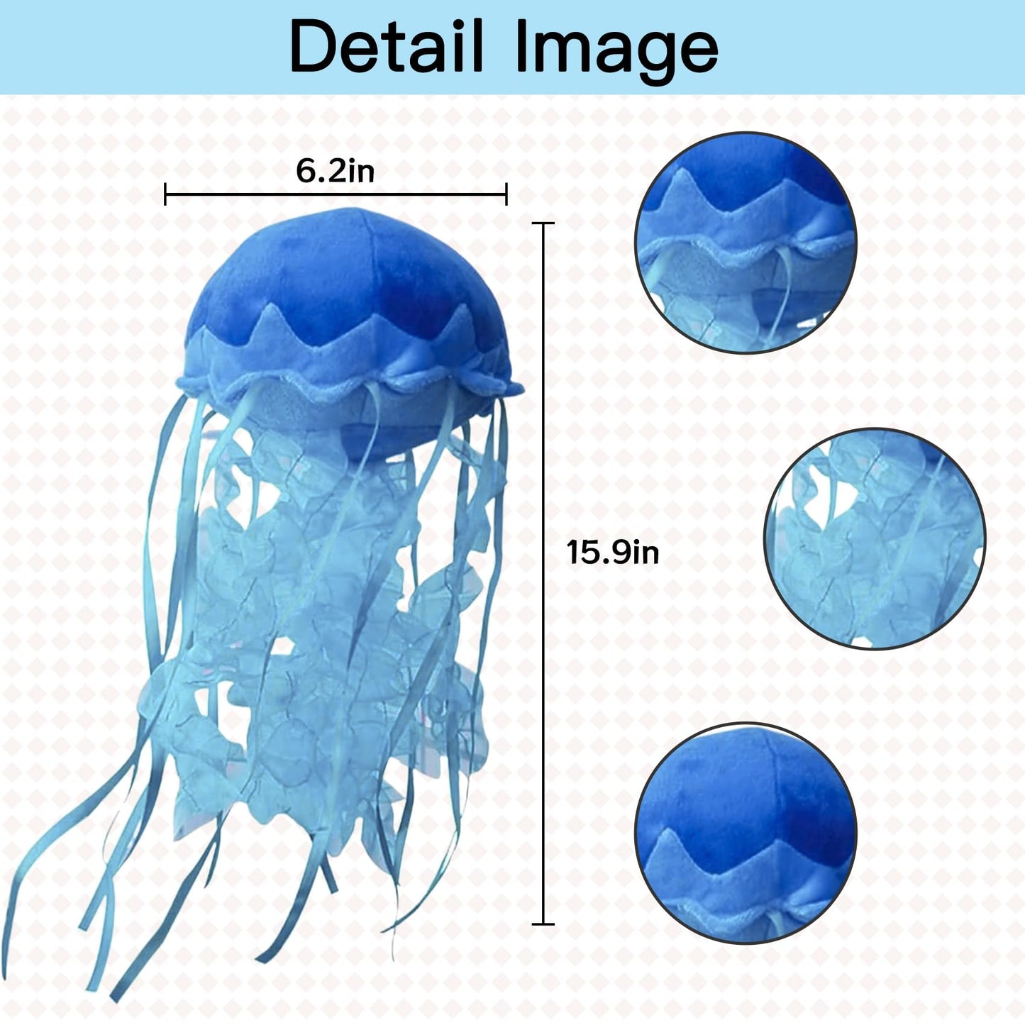 KAYBOBEZK Jellyfish Plush, Jellyfish Stuffed Animal Toy, Simulation Cute Blue Jelly Fish Plush Pillow Room Decor Toy, Unique Plush Gifts for Kids Cute