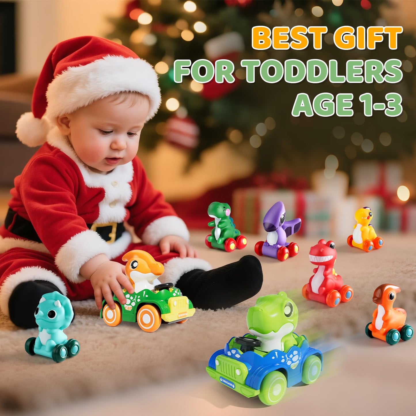 ALASOU 10 PCS Dinosaur Car Toys for 1 Year Old Boy with Playmat/Storage Bag|Baby Toys 1 Year Old Boy Gifts for Toddler Toys 1-2|1st Birthday Gift for Infant 12 18 Months