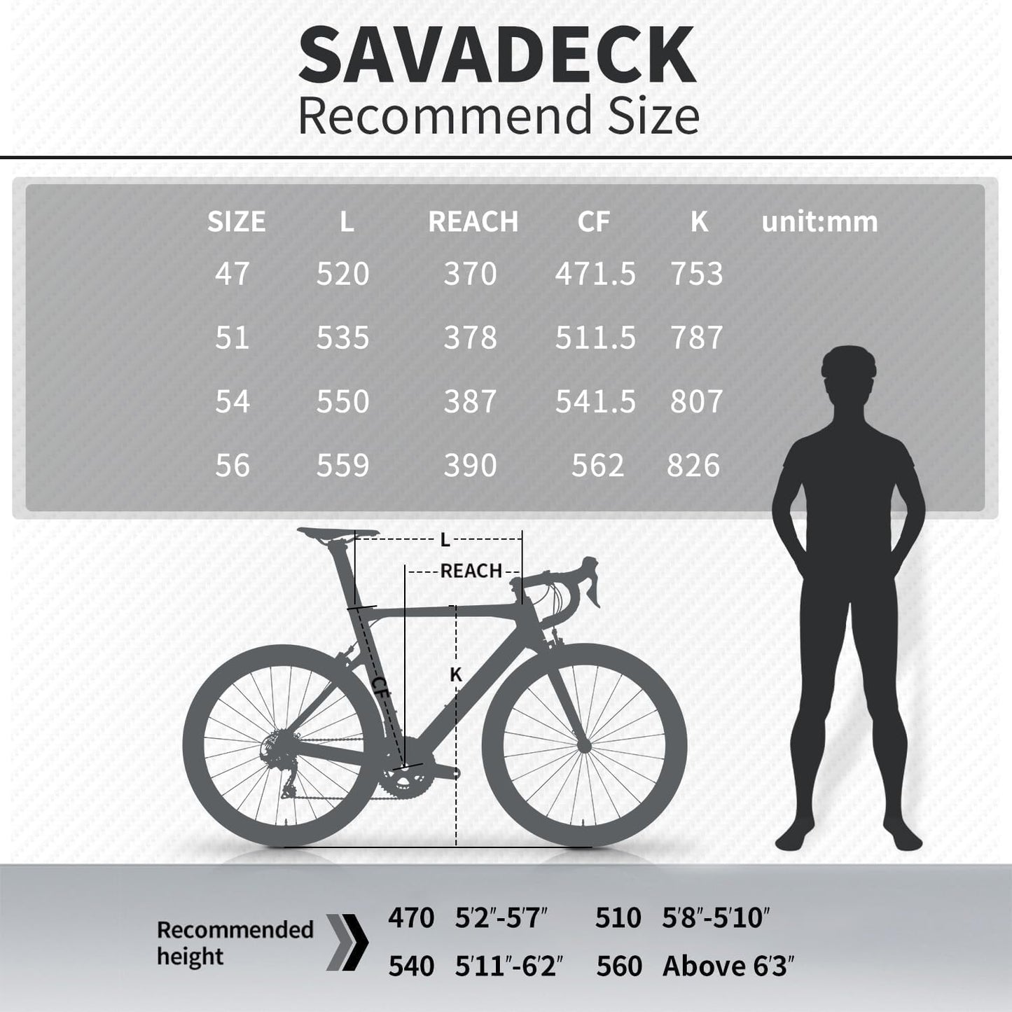 SAVADECK Carbon Road Bike with Shimano SORA R3000 18 Speed Derailleur System,Racing Bicycle with Carbon Fiber Frame Carbon Fork and Double V Brake for Adult.(Black 56cm)