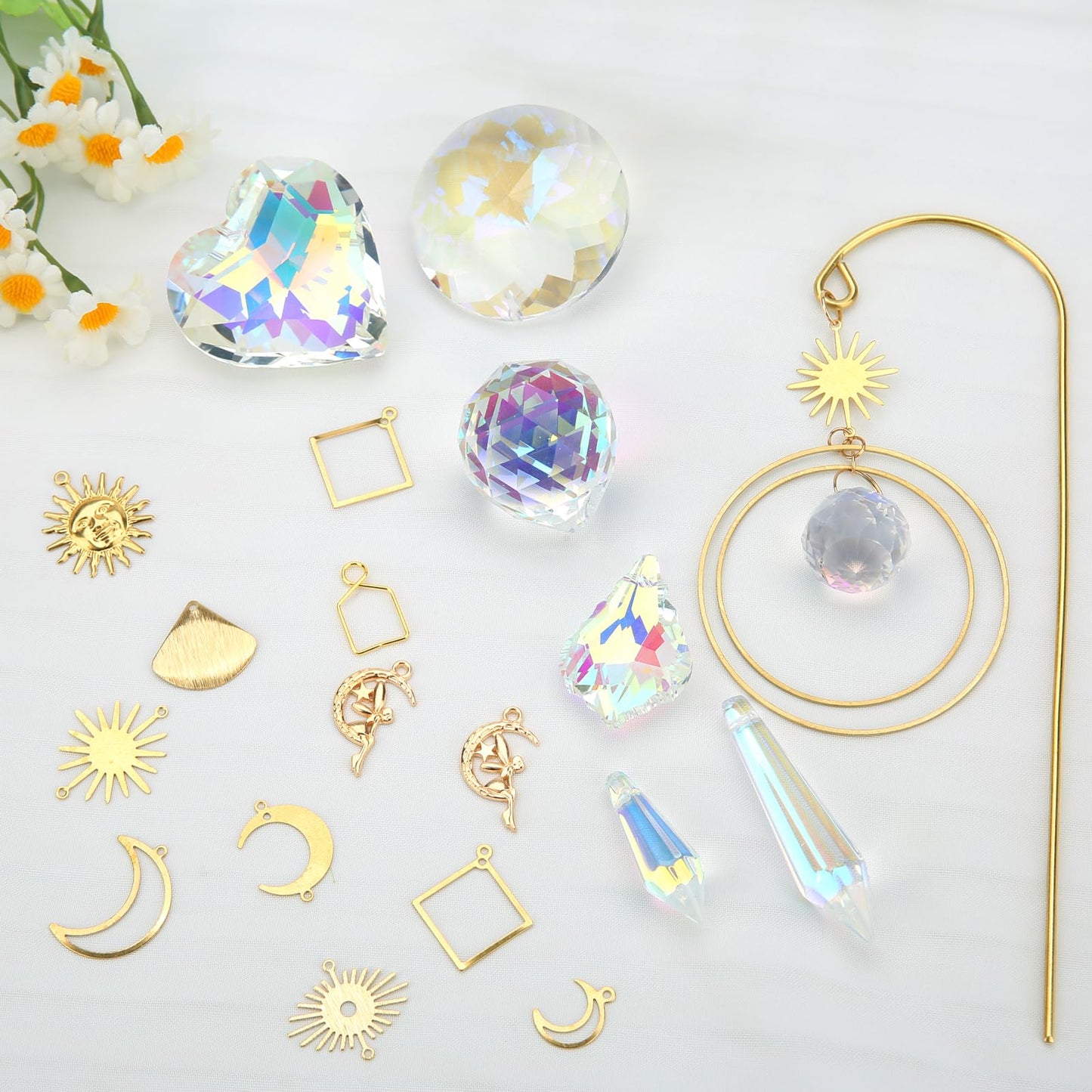 DIY Sun Catcher Kits for Adults, 260 pcs Crystal Suncatchers Making Suppliers for Garden Plant Windows Hanging Art and Crafts for Women Valentines Mother's Day Birthday Gifts Home Decor