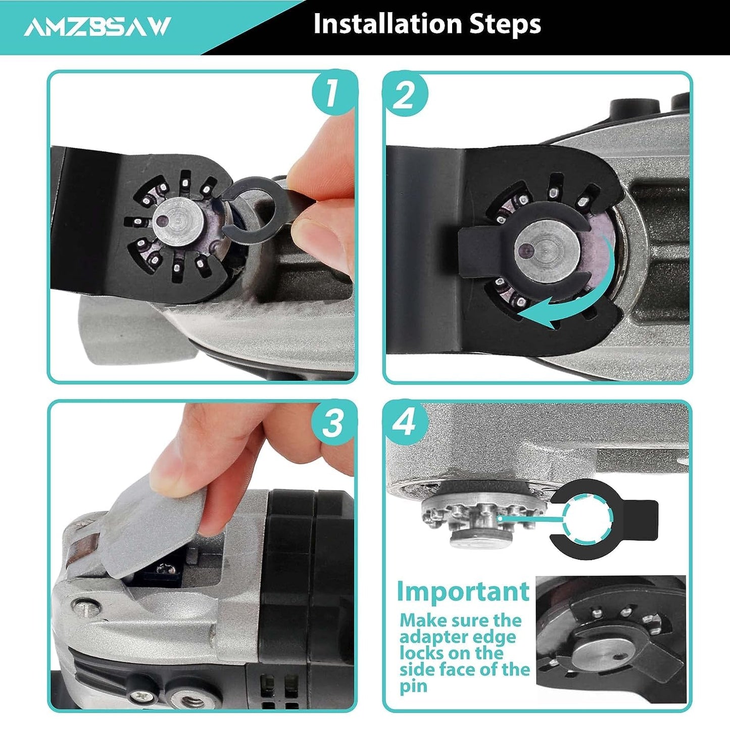 AMZBSAW 110PCS Oscillating Saw Blades Set, Professional Blades for Soft Metal Wood Plastics, Quick Release Multi Tool Blades Kits for Oscillating Tool Accessories