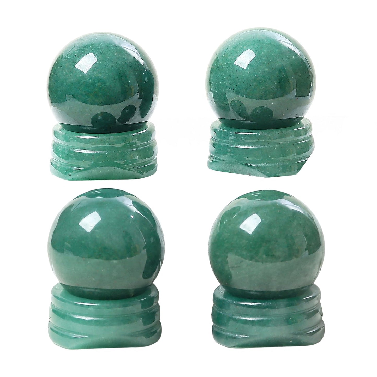 Casaper Natural Green Aventurine Ball with Stone Stand, Healing Crystal Sphere for Home Fengshui Yoga Meditation, Reiki Energy Balancing 1.18”(30mm)