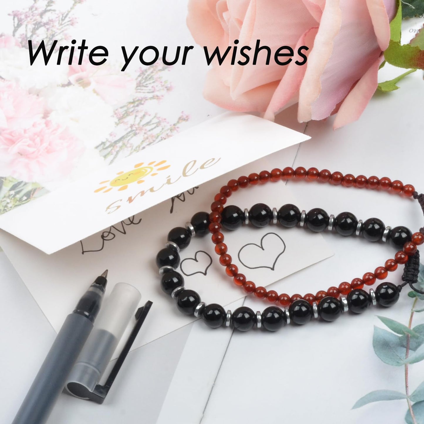 CHCCOYE 4mm Handmade Adjustable Natural Gemstone Crystal Bracelet Healing Power Energy Inspirational Gifts with Card for Unisex (Mulitcolor Amazonite)