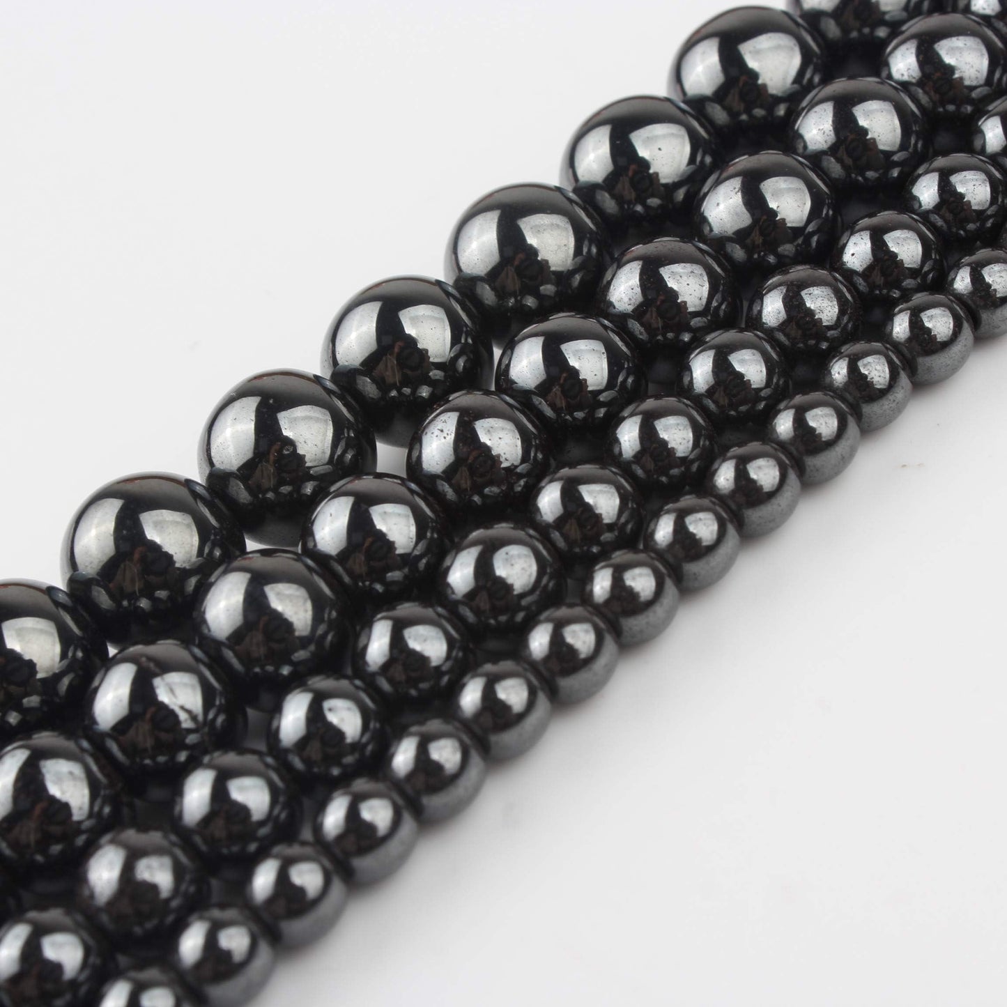 Yochus 45pcs Black Hematite Beads,8mm Healing Power Natural Stone Round Loose Beads for Jewelry Making Earring Necklace DIY Crafts