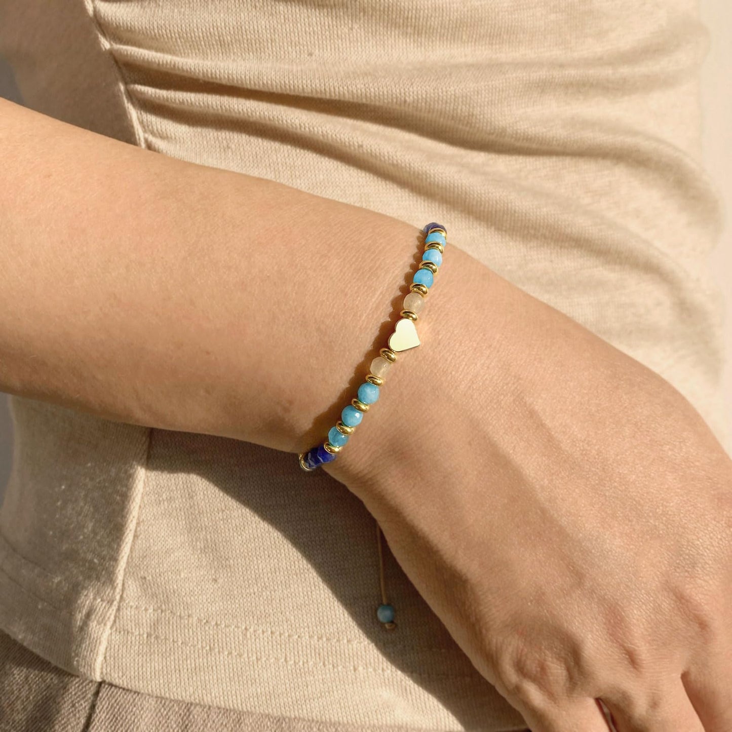 yupoxiu Inspirational Gifts for Women Birthday - Healing Natural Stone Bracelets, Thinking of You Get Well Soon Gifts for Women Friend Sister (I-Blue Aventurine & you're)