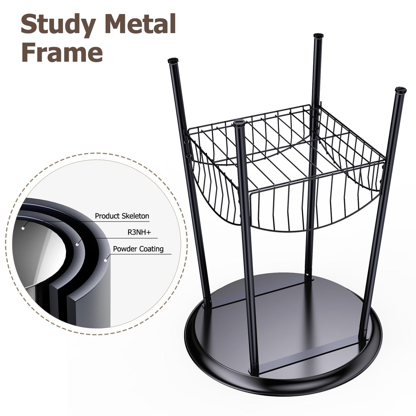 Luwesde 2 PCS Small Outdoor Side Table, 2-Tier Round Metal Patio Table, Accent Table Waterproof, Weather Resistant End Table for Yard Porch Pool Balcony Garden Bedside