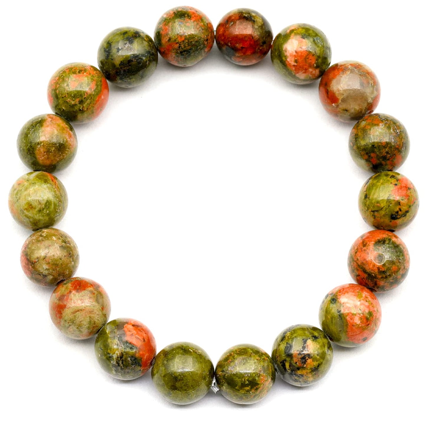 ElisaJewelryArt Unakite Beaded Stretch Bracelet for Men & Women | Handmade Natural Stone Jewelry with 8mm Unakite Beads | Scorpio Zodiac Chakra Elastic Bracelet | Balance Renewal Gift