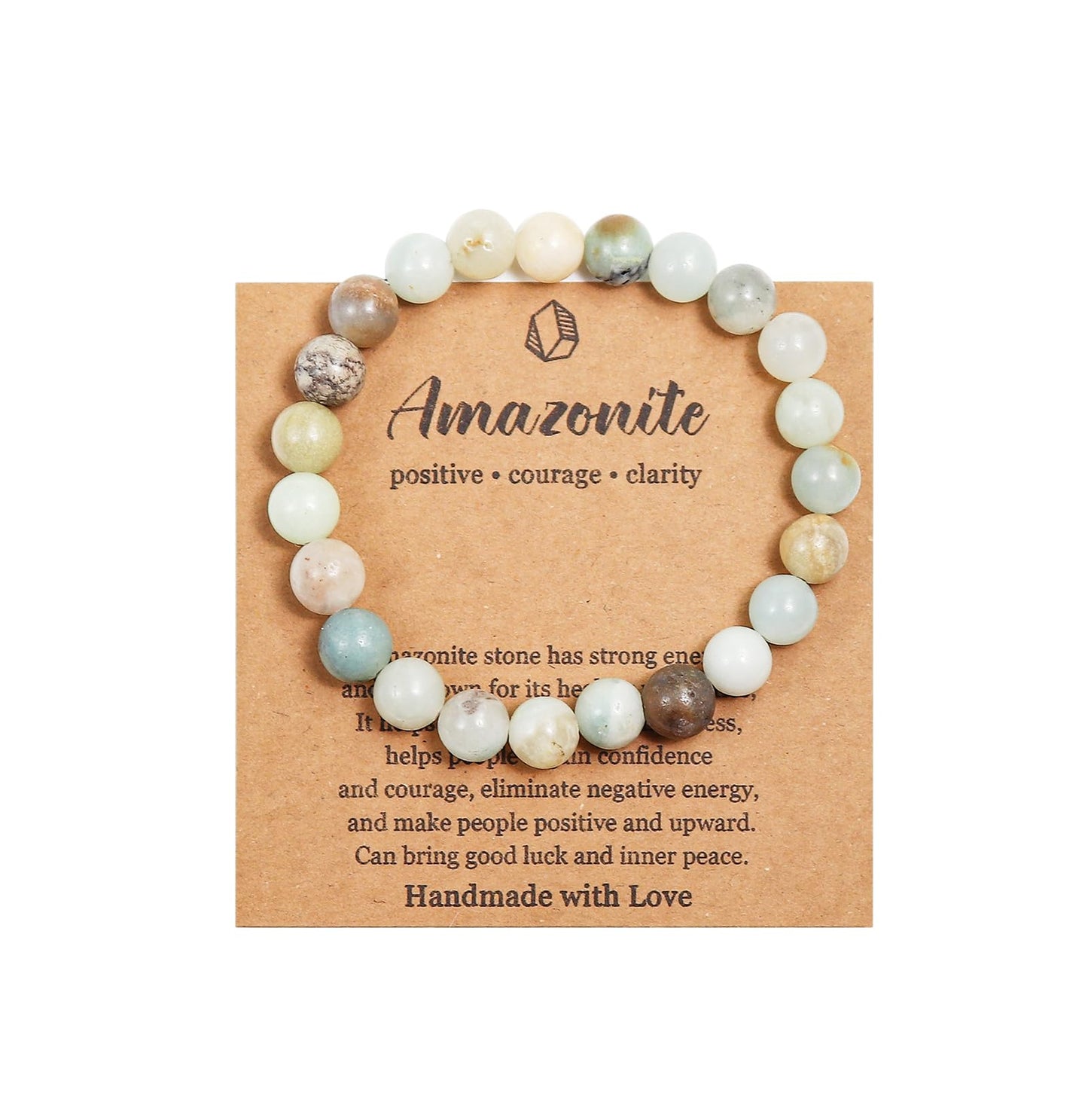 Pingyongchang Stress Relief Anxiety Yoga Bracelet,Healing Crystal Stone Mantra Bracelets for Women Men Natural Beaded Birthday Gifts Inspirational Jewelry for Men-Amazonite