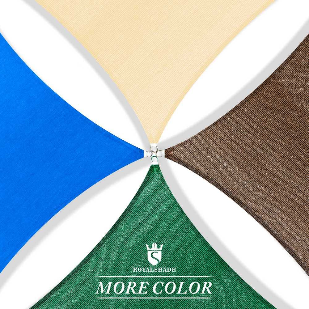 Royal Shade 10' x 10' x 14' Beige Triangle Sun Shade Sail Canopy Outdoor Patio Fabric Screen Awning RSTAPRT10 - UPF50+ 95% UV Blockage, Heavy Duty, Water & Air Permeable (We Make Custom Size)