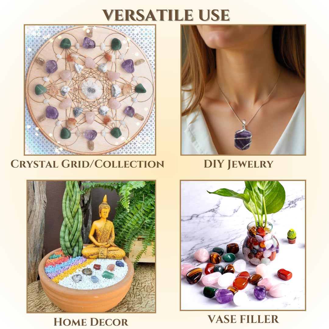 Karma Gems Snowflake Obisidian Tumbled Stones Natural Crystal Kit for Reiki Healing Crystal Polished, Tumble Stones, Chakra Balancing, Reiki Gift, Home Decor (15-25 MM)