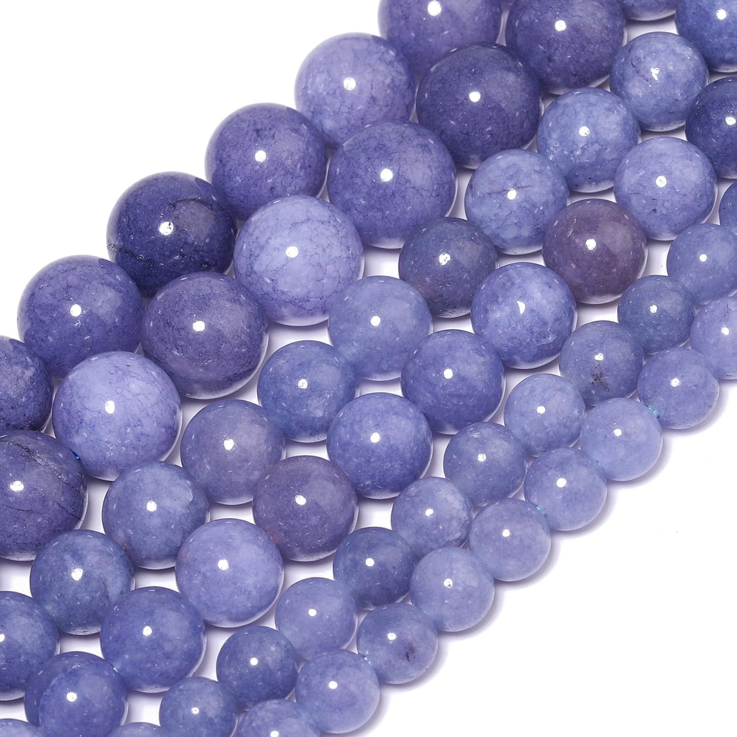 Yochus 45pcs Blue Angelite Stone Beads,8mm Healing Power Natural Stone Round Loose Beads for Jewelry Making Earring Necklace DIY Crafts