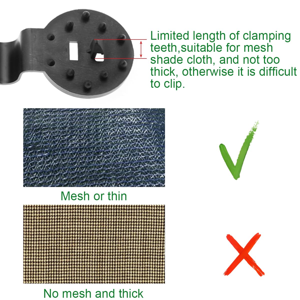 ZYLJHZ 100Pcs Shade Cloth Clips - Black Round Plastic Sun Shade Clip,Shade Cloth Heavy Duty Lock Grip for Sun Shade Net,Gardening Shade Cloth,Anti Bird Netting Windproof Awning Clamp