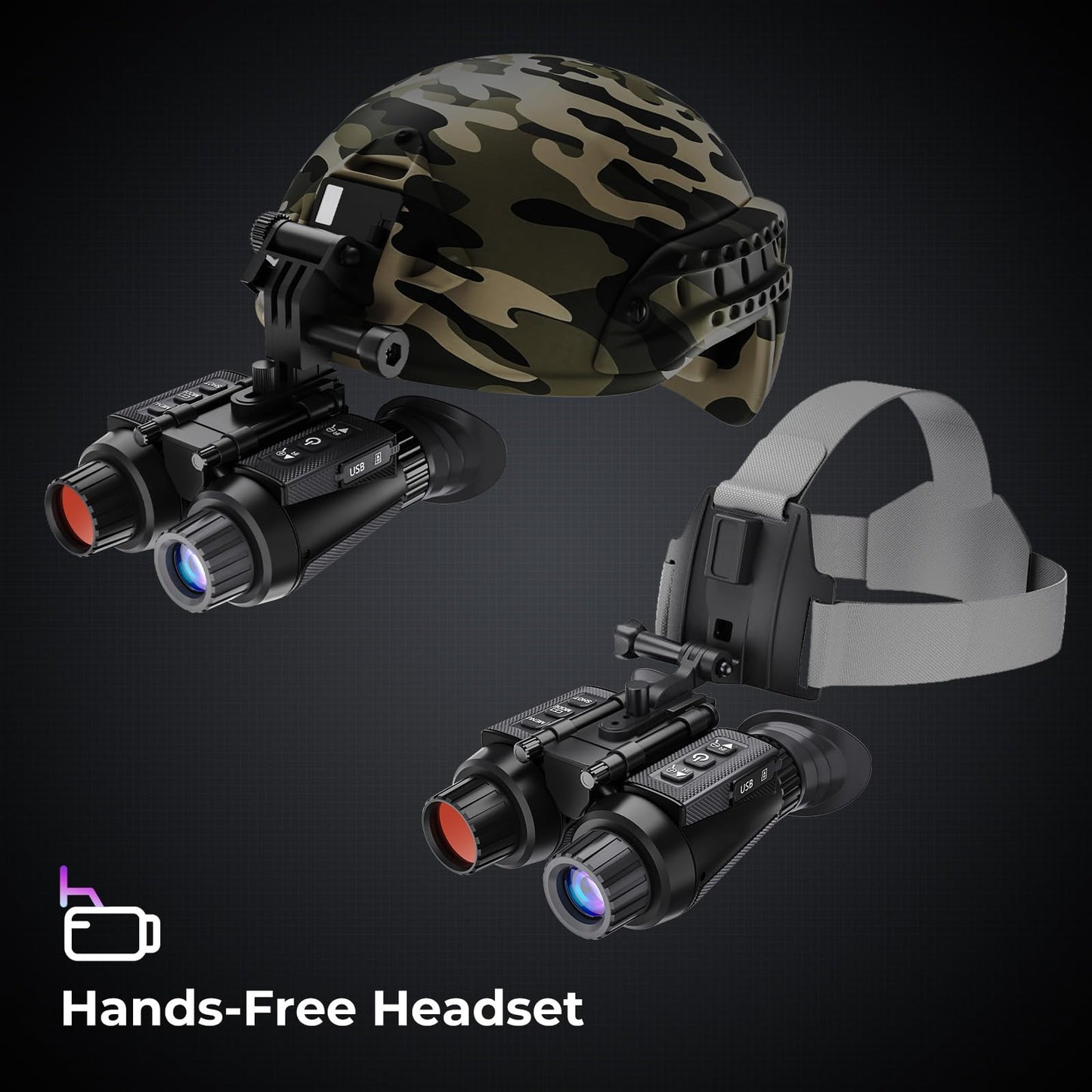 GOYOJO 4K Head-Mounted Night Vision Goggles & Binoculars for Adults β Infrared NVG with Manual Focus & 8X Digital Zoom for Hunting, Camping, and Outdoor Surveillance