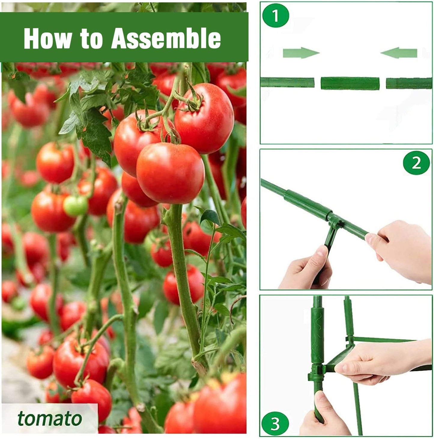 Yongblus 4Pack Tomato Cage for Garden Plant Support, Up to 48inch Garden Stakes Tomato Cage, Tomato Trellis for Potted Plants, Tomato Cages Plant Stakes Trellis for Climbing Plants Vegetables Flowers