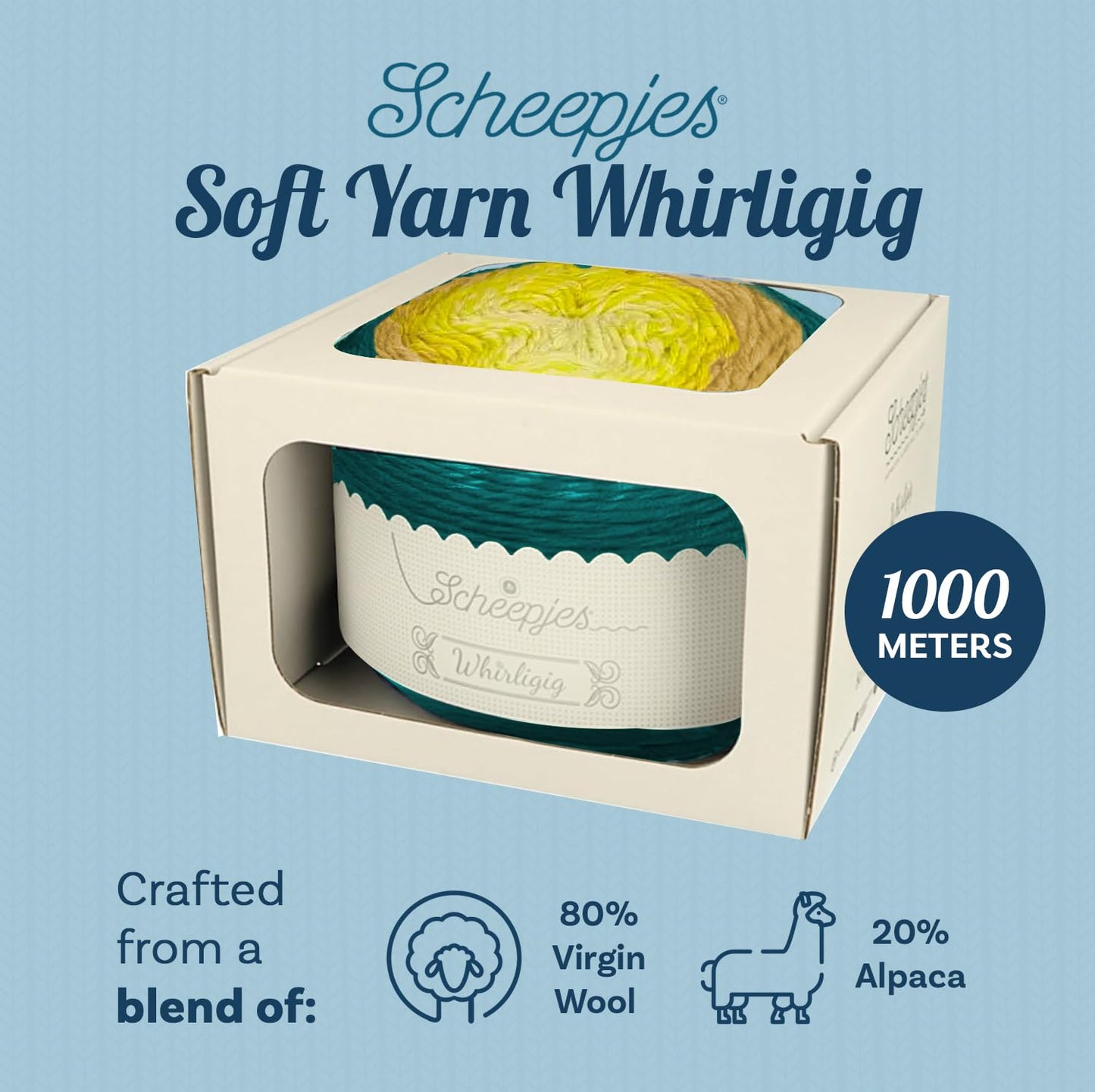 Scheepjes Whirligig 450g - 203 Teal to Yellow Yarn