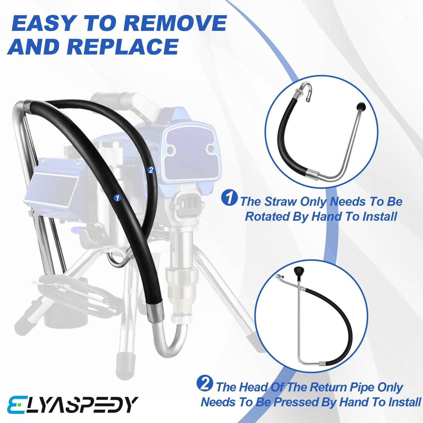 2026 New Stainless Steel Suction Hose and Reflux Line Sets,Compatible With Graco 390 395 490 495 595 And Tongshan T300 500 Airless Spraying/Line Painting Machine,Airless Paint Sprayer Accessories