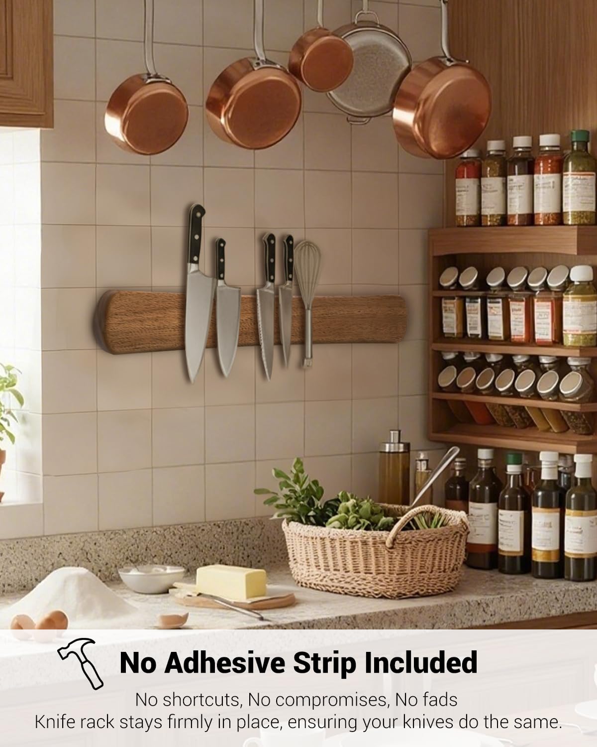 Swaitee Magnetic Knife Holder for Wall, 18 Inch Wood Strong Magnetic Knife Strip, Housewarming Gifts for New Home, Kitchen Storage Space Savers, Farmhouse Kitchen Utensil Organizer Essentials