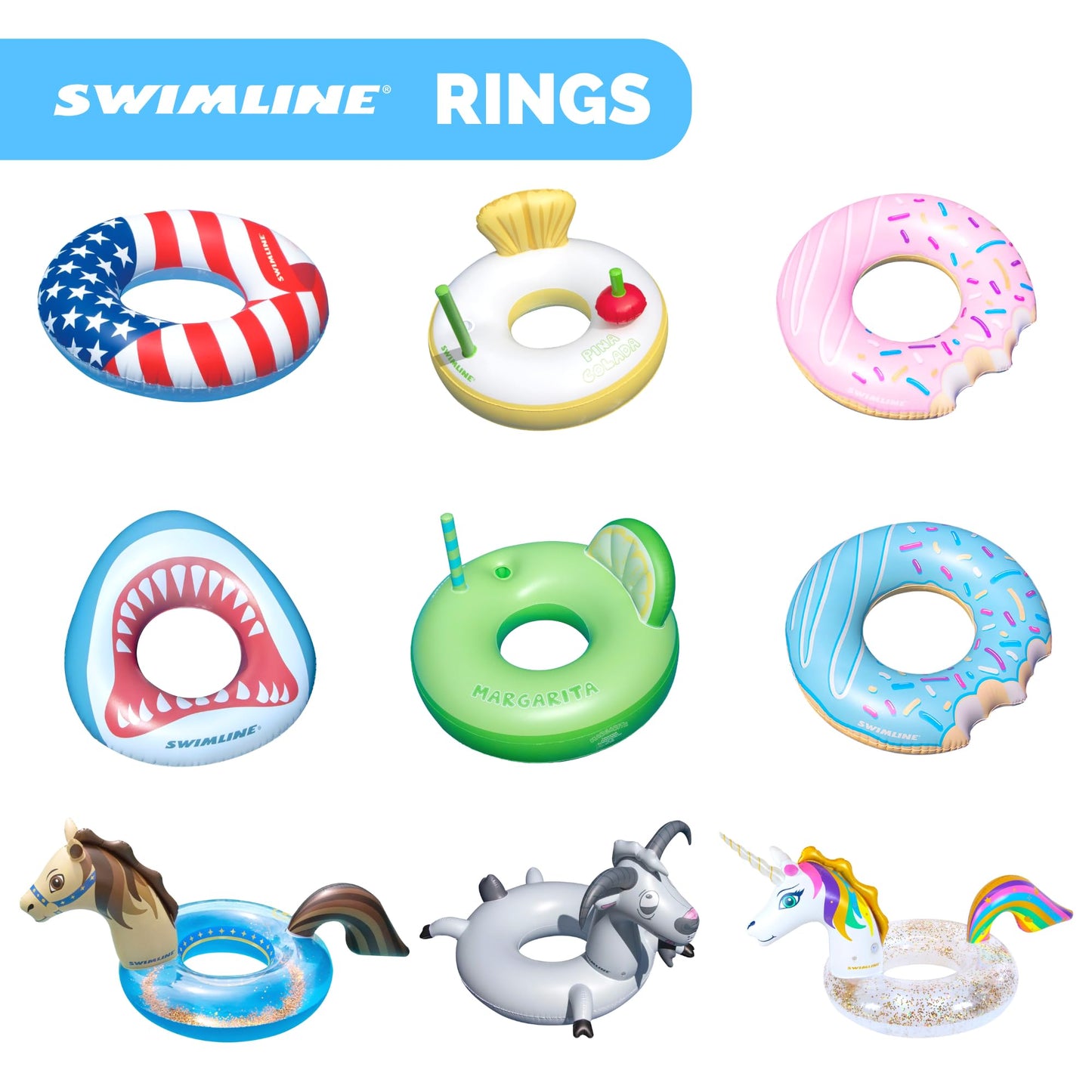 Swimline Glitter Hobby Horse Pool Ring β Inflatable Lounge Float with Fun Design for Adults & Teens β Durable Vinyl Ring for Pool, Lake, or Beach β Easy to Inflate and Store