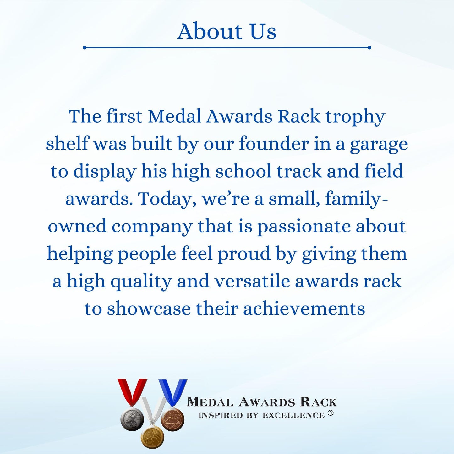 4ft Medal Hanger Display — Trophy Shelf with Hooks for Medals — 48" Solid Wood — Holds 40+ Medals for Running, Gymnastics, Martial Arts, Wrestling, Swimming — White — Medal Awards Rack