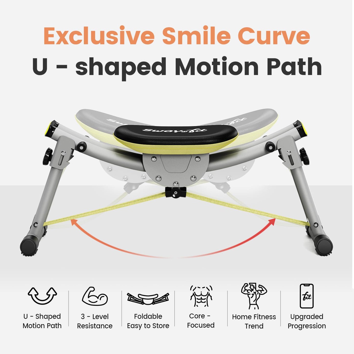Wonder Core Sway N Fit - Hip Thrust Machine, Ab Machine for Waist & Obliques, Adjustable Multipurpose Glute Trainer with Sway Motion, Home Gym Workout Machine for Butt Lifting