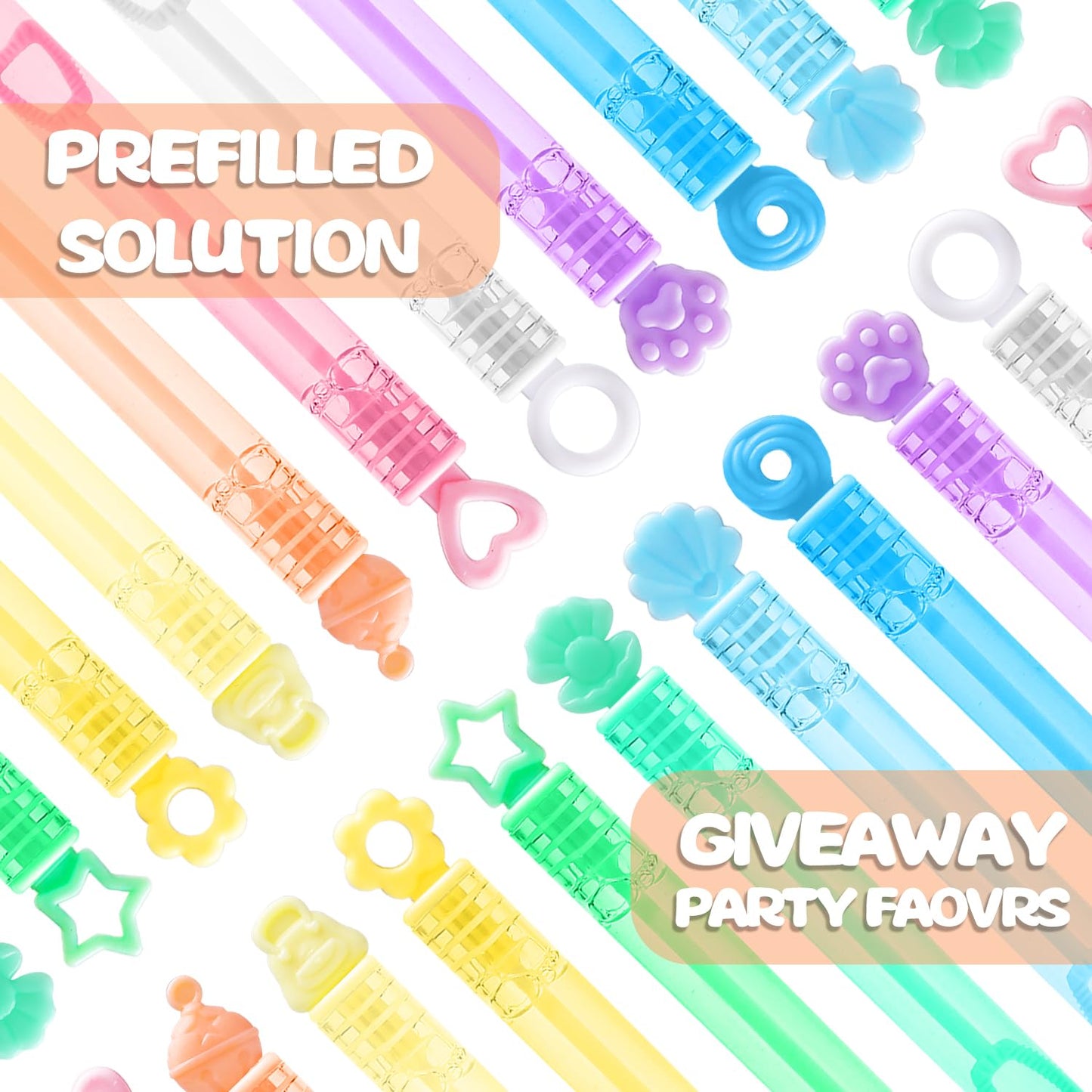 Kids Bubble Party Favors, 300 Pack Mini Bubbles Bulk with Gift Box, Pastel Bubble Wand Sticks for Party Toys, Birthday Supplies, Wedding Decorations, Carnival Prizes, Goody Bag Fillers Stuffers