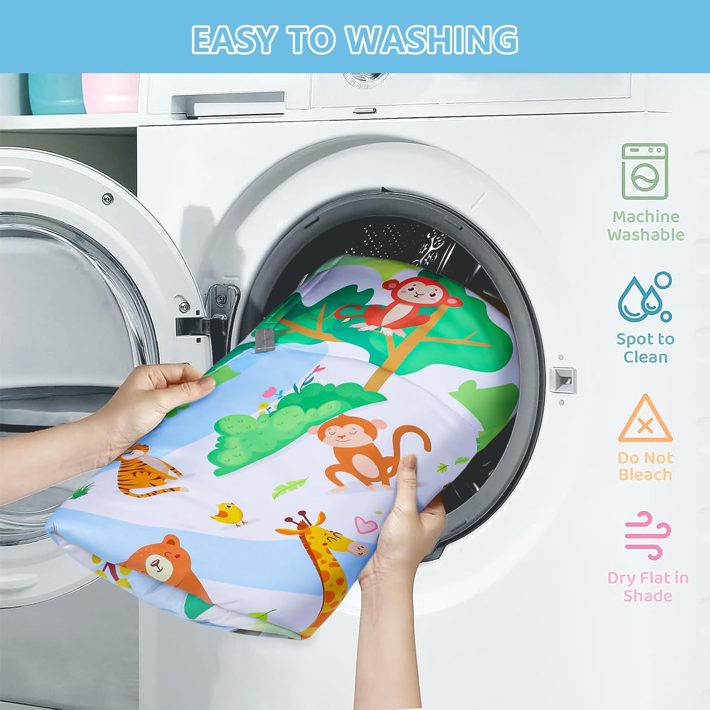 ZFDEBY Baby Gym Play Mat, 8-in-1 Tummy Time Mat & Activity Gym Mat Ball Pit with Detachable Toys, Washable Infant Play Mat for Visual, Hearing, Sensory, Motor Development, Newborn Baby Toys Gift for Toddler 0-3-6-9-12 Months Easy to Install