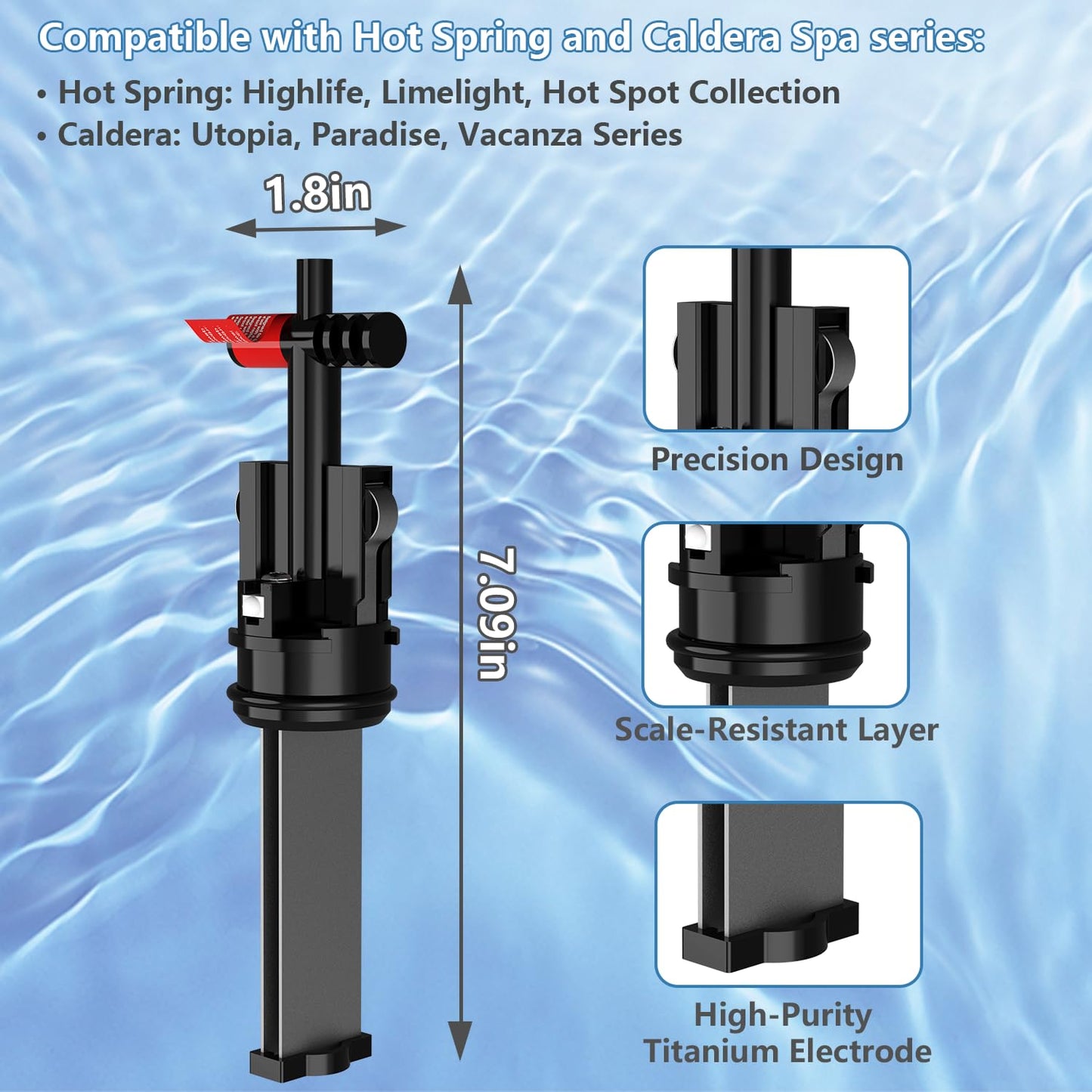 Hupsjer Salt System Cartridge Replacement - Water Treatment Replacement Cartridge for Spas & Hot Tubs, Hot Tub Salt Cartridge for Hot Spring Highlife, Limelight, Up to 4 Months Each, 3Pack