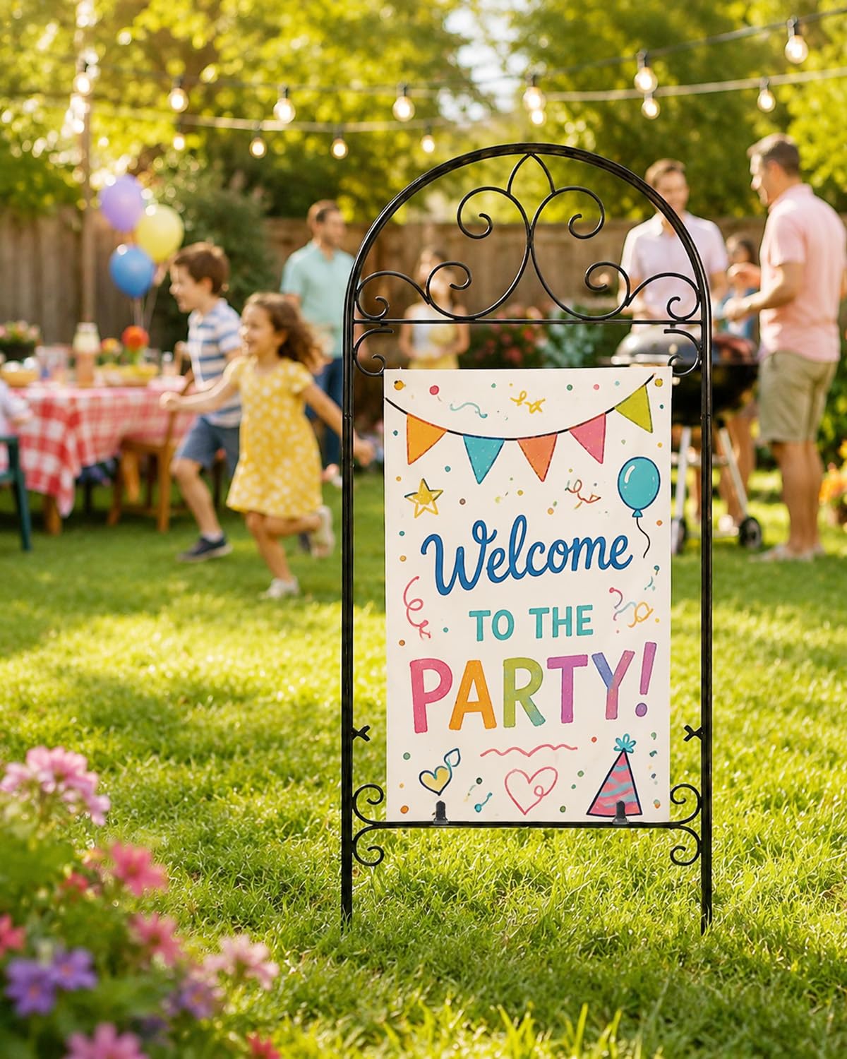 Xeeol Garden Flag Holder 1P, Heavy Duty Metal Yard Flag Stand for Outside, 40in x 16in Flags Stand Pole Fits Max 14in x 22in Flags - Outdoor Lawn Decor(Without Flag)