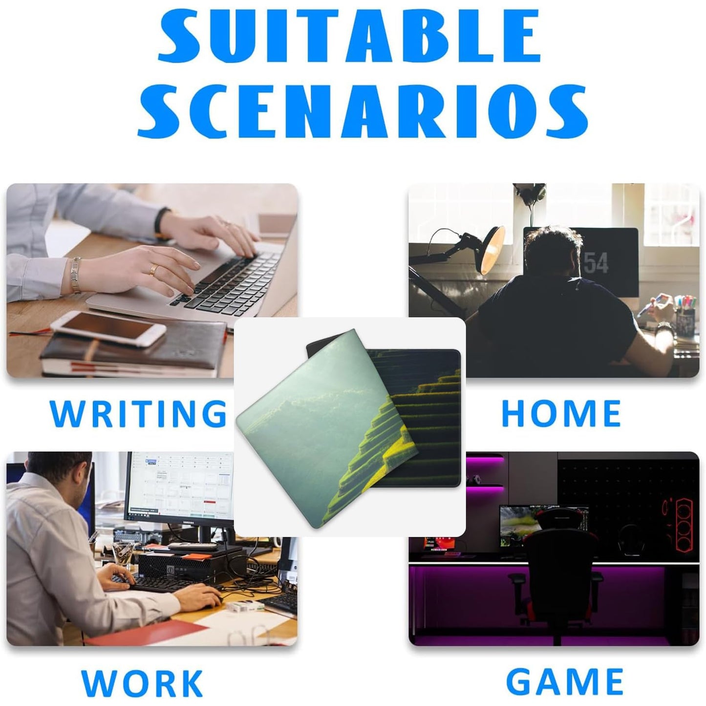 Beach Mouse Pad,Summer Sea Wave Gaming Keyboard Mat,Laptop Computer Protector with Non-Slip Rubber Base,Large Extended MousePads Gifts for Desk Office Home,Deskmat Decor 31.5" x 11.8"