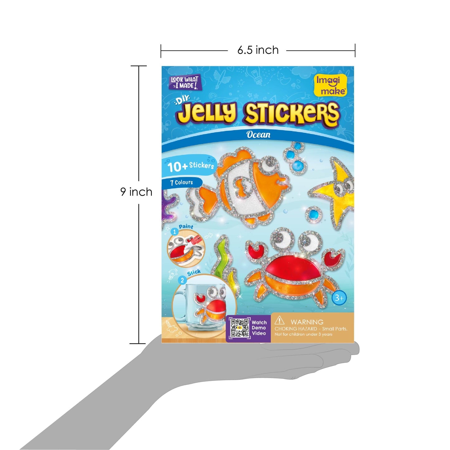 Imagimake DIY Jelly Stickers - Ocean | Gel Window Clings | Activities for Kids Ages 3-5 | Craft Kits for Kids Ages 4-8 | Painting Kit for Boys Ages 5-8 | 3,4,5,6,7 Year Old Girl Birthday Gift
