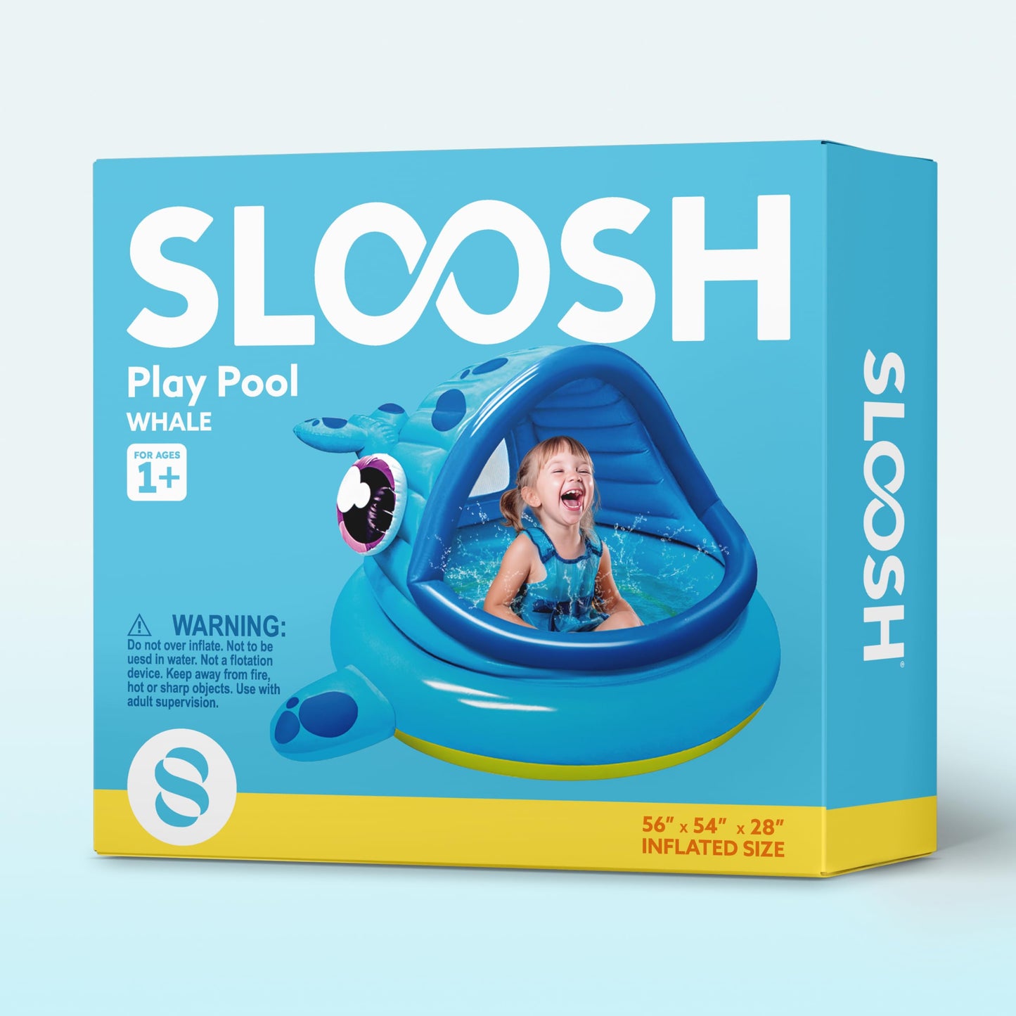 JOYIN Inflatable Shade Kiddie Pool,Whale Baby Pool Tent, Infant Swimming Pool for Kids (54" x 56" x 28"),Blow Up Toddler Pool for Swim Party Toys Summer Water Beach Fun