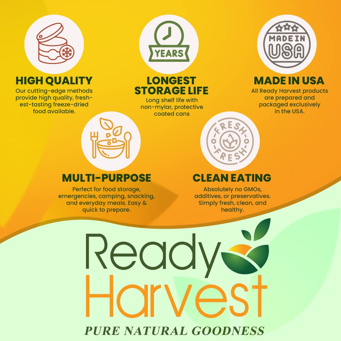 Ready Harvest Dehydrated Quick Oats Whole Foods for Emergency Food Storage, Camping Supplies, and Survival Kits | Sealed Fresh in #10 Can | 20 Year Shelf Life | 1 Can