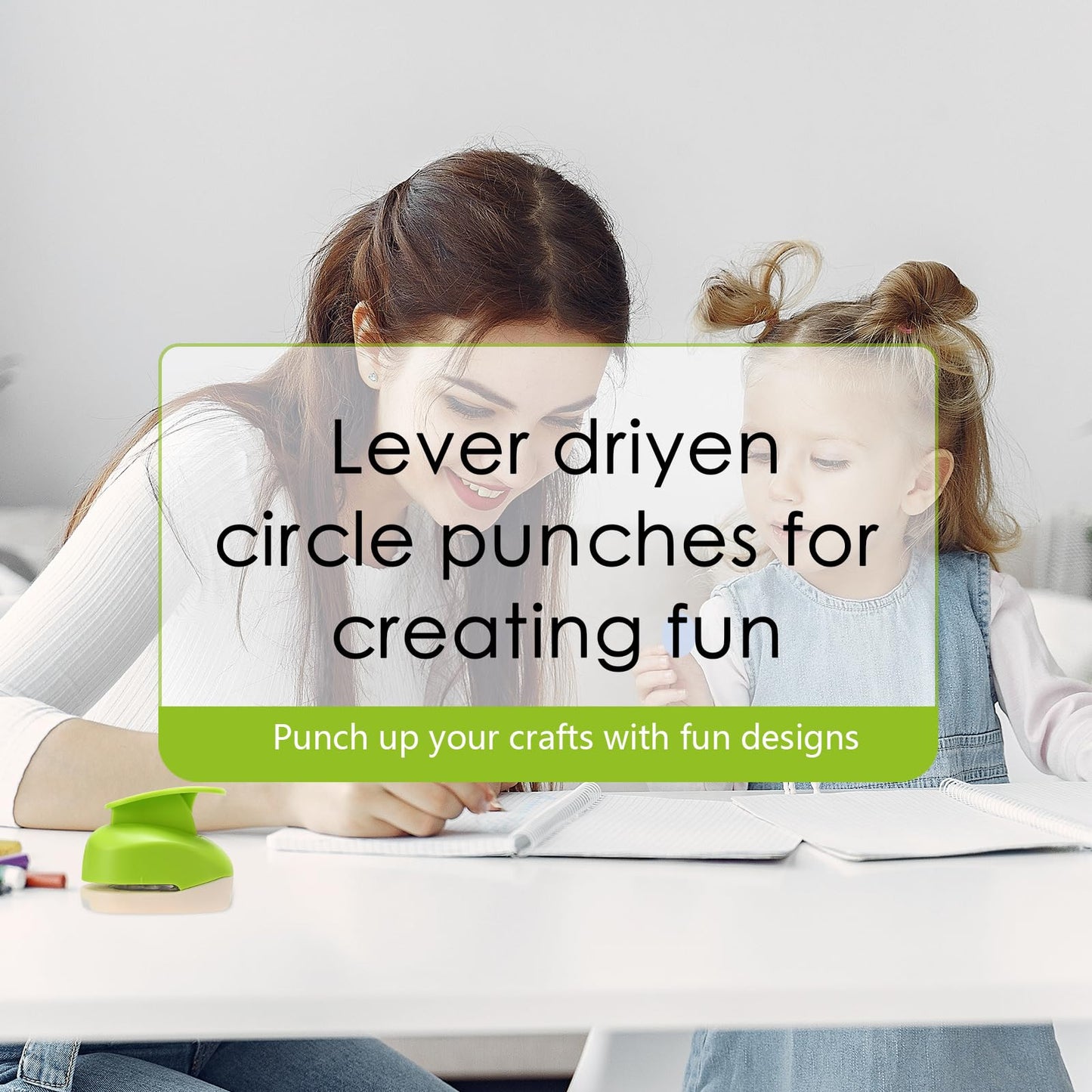 HAUSTGO 3PCS Circle Punch Set, 3/8 Inch, 5/8 Inch, 1 Inch Circle Hole Punch Set for Scrapbooking, Card Making, DIY Photo Albums and Homemade Confetti