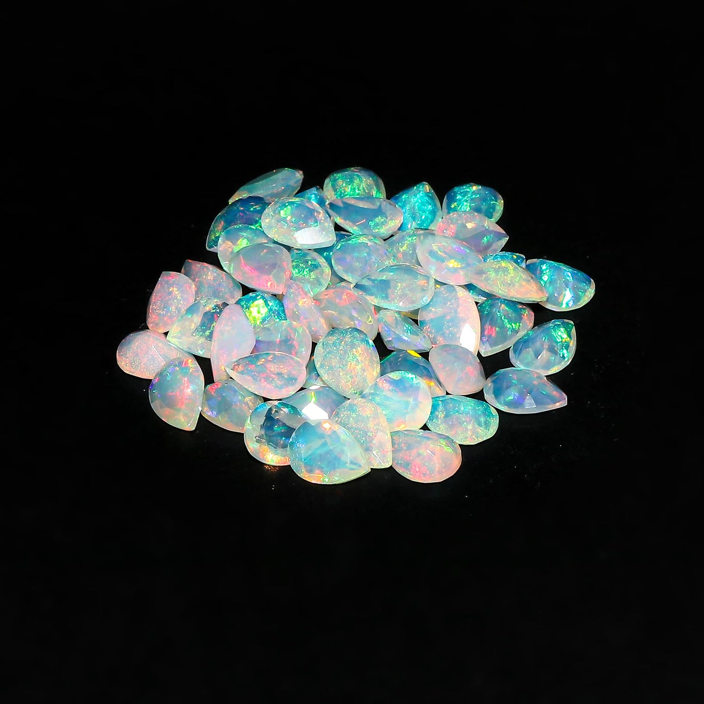 2 Pcs,8X6 MM, AURA GEMS Natural Ethiopian Opal,Briliant Cut, Pear, Shape, Jewelry Making Supply, Chakra Energy Healing Gemstone, Real Crystal, Birthstone, Wholesale deal