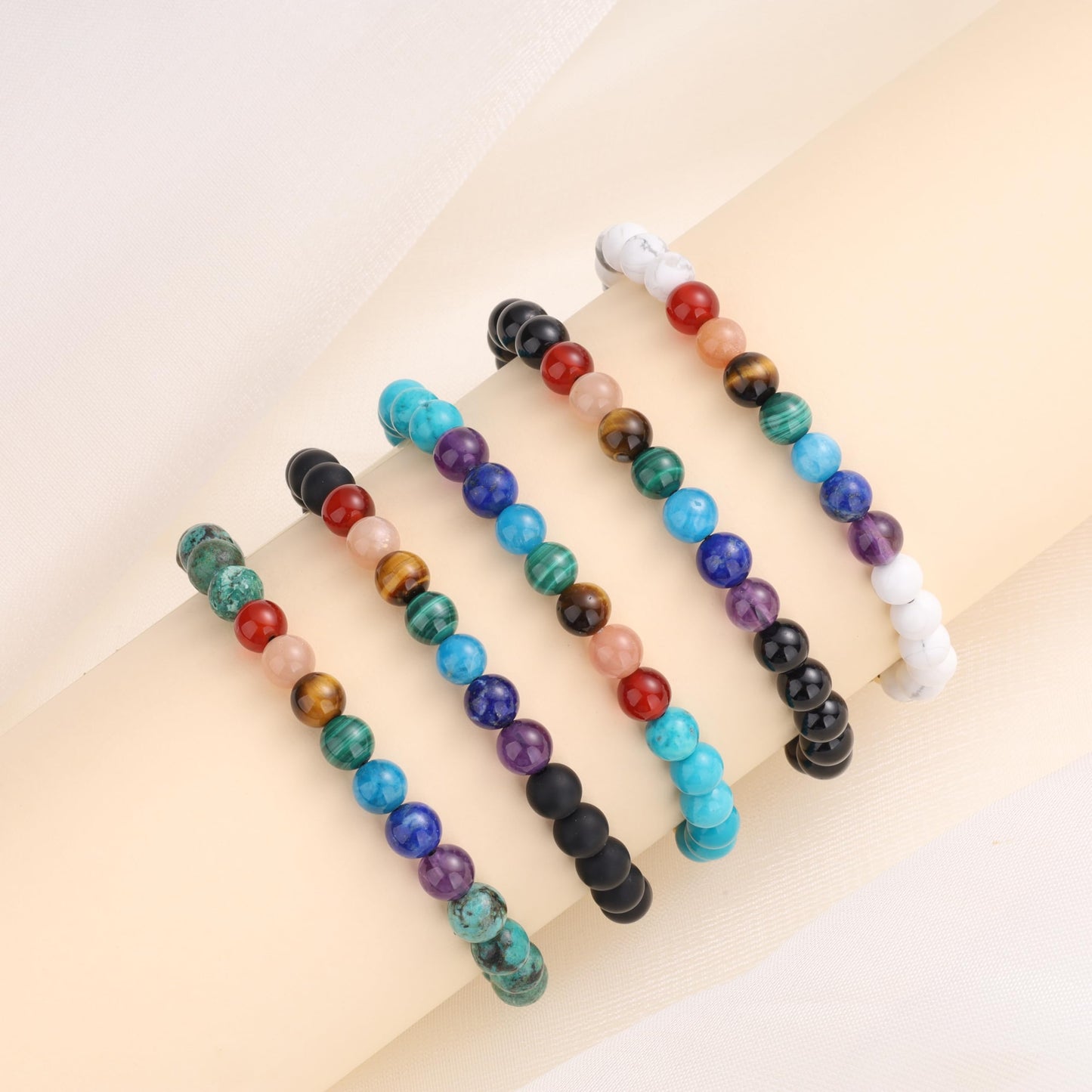 COAI Women's Balancing Chakra Bracelet, Onyx Black Stone Bracelet for Women