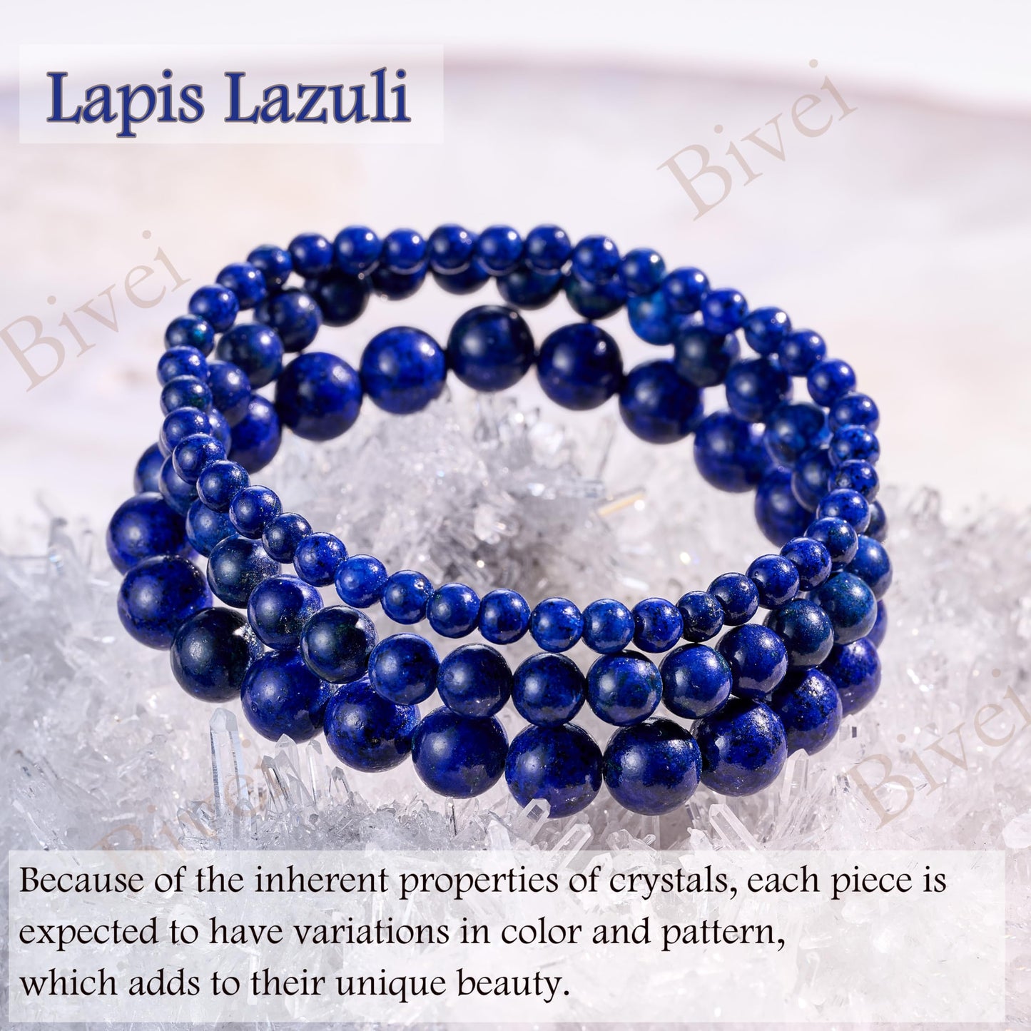 Lapis Lazuli - Inspiration - 8mm Beaded Bracelets for Women Handmade Semi Precious Natural Stone Stretch Elastic Jewelry Yoga Protection Gifts