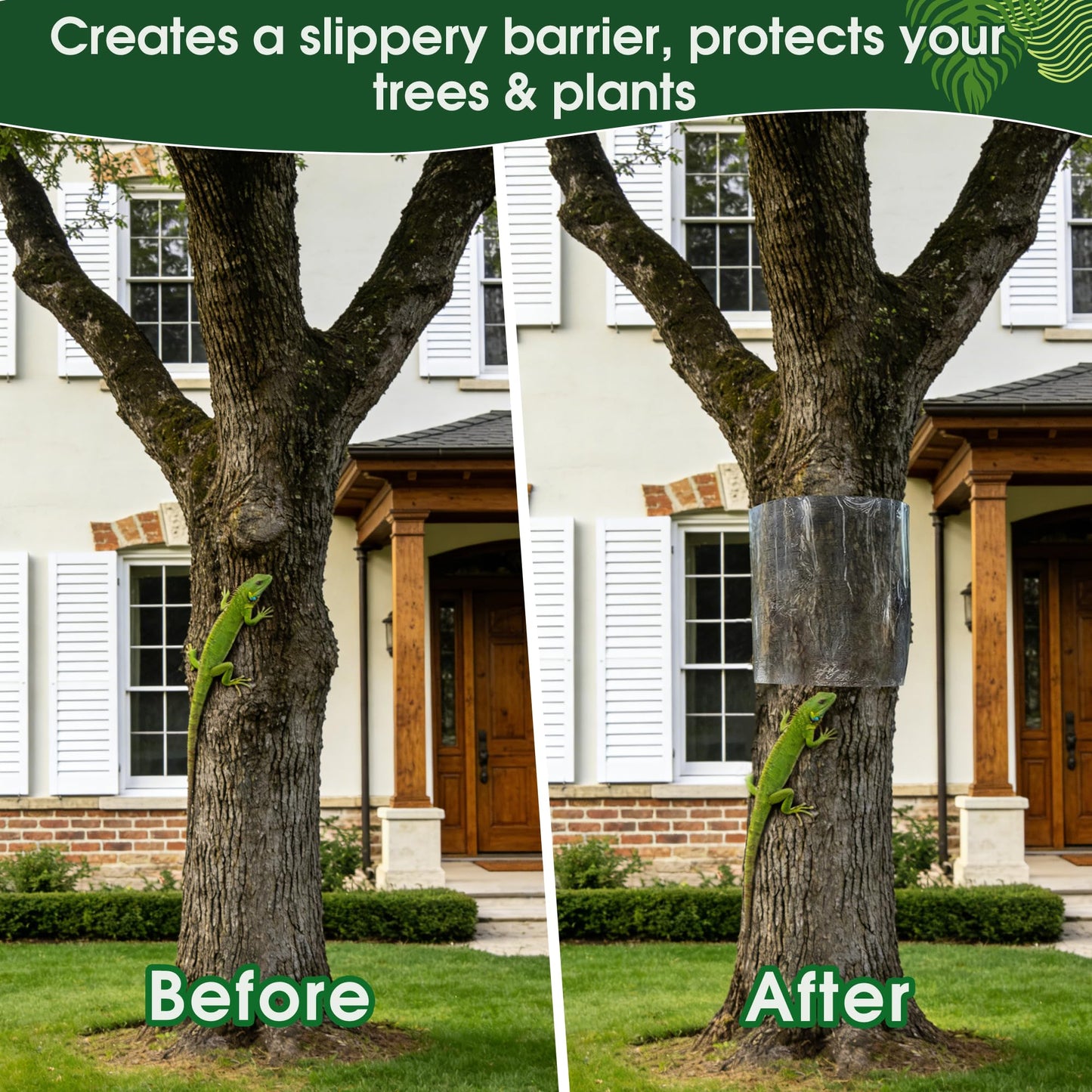 FULAIERGD 157" x 15.7" Iguana Tree Wrap Tree Trunk Protector Guard for Iguana Prevention Anti-Reptiles Climbing Barrier for Trees with PET Tape Reusable Tree-Safe Guard
