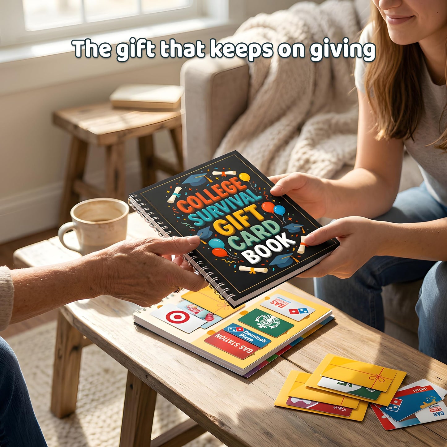 LINHARA College Survival Gift Card Book, 7 x 5 Inch 20 Pages Giftcard Booklet Holders, 2026 College Survival Kit Gift Card Book, High School Graduation Gifts for Students Him Her Boys Girls Women