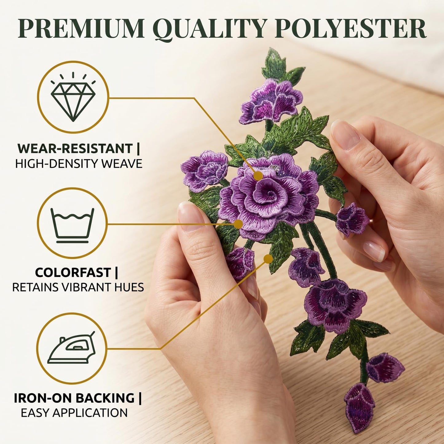 6PCS Peony Flower Embroidery Patches Large Floral Sew On Applique Patches for Women Wedding Dress Jacket Jeans Bag Shoes Decorative Repair Patch DIY Craft Embellishments 3D Design