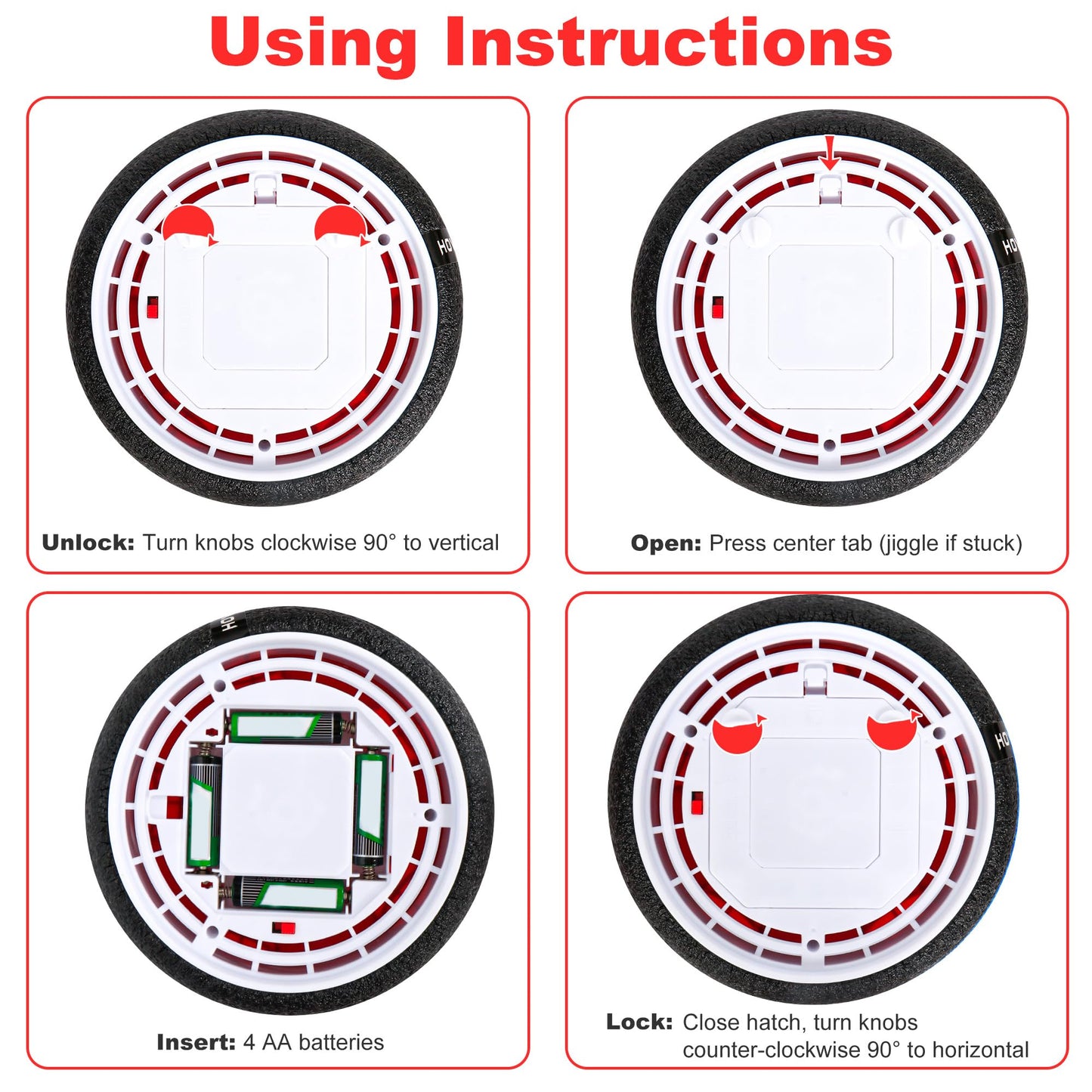 HitToys Hover Soccer Ball Toy for Kids, 2 Pack Indoor Soccer Ball with Led Light for Old Boys Girls Light-Up Toys Floating Football Balls Game Birthday Gift