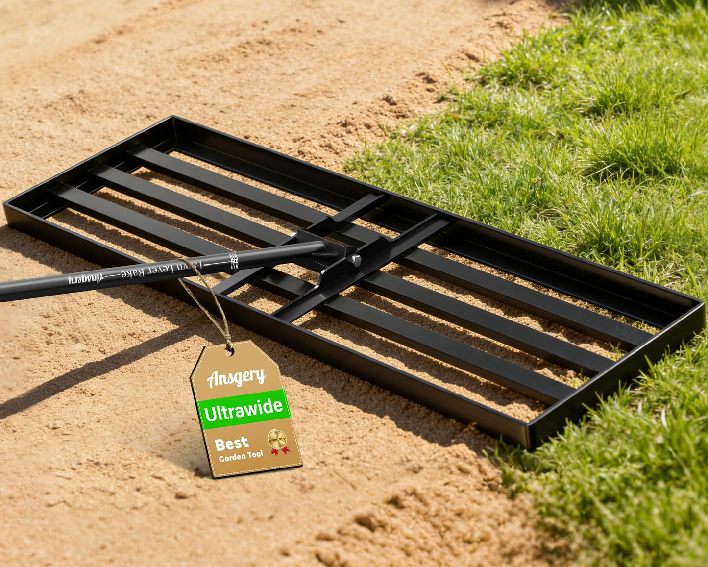 Lawn Leveling Rake 36X12 inch,Lawn Leveler with 78" Long Handle,Heavy Duty Ground Leveler for Yard,Sand,Dirt,Golf and Farm,Effort Saving Lawn Leveling Tool,Landscape Leveling Rake