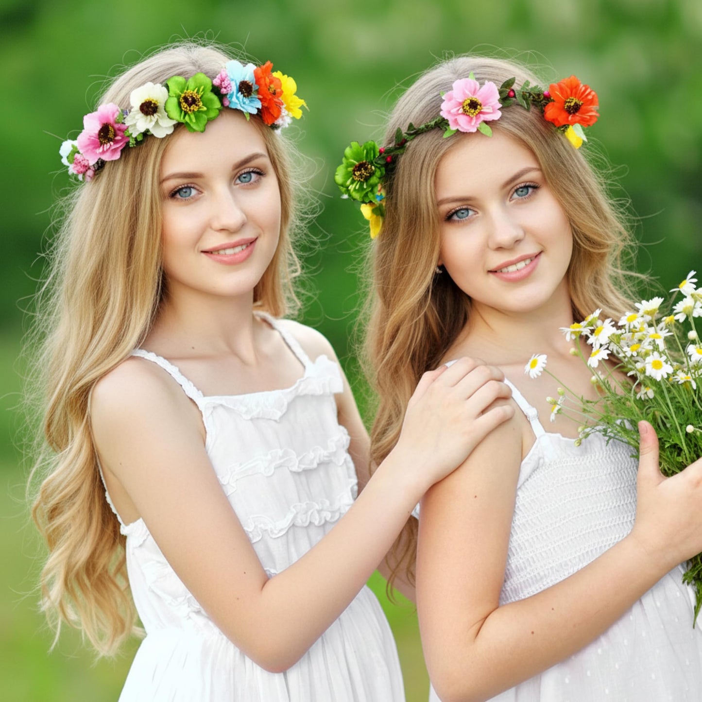 Zeyune 20 Sets Spring Tea Party Favor Flower Crowns Making Kit, Make Your Own Flower Crown Wreath Garland Headbands Craft Kit Handmade DIY Fairy Floral Hair Accessories Gift for Women