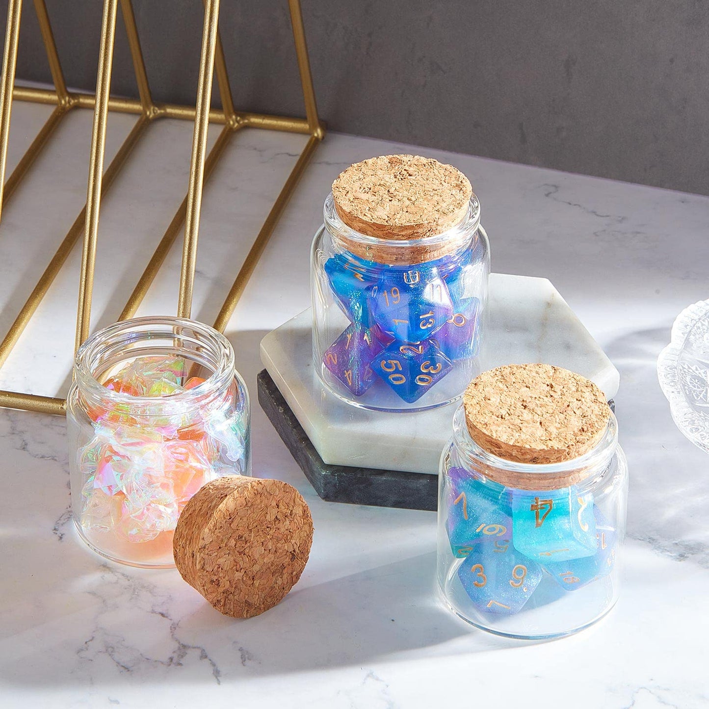 Patelai 12 Pcs Small Glass Jars with Cork Lids, Mini Potion Bottles Bulk Tiny Wishing Vial Spell Jars for DIY Art Crafts Gift Father's Day Graduation Wedding Birthday Party Favors (50ml/1.7oz)