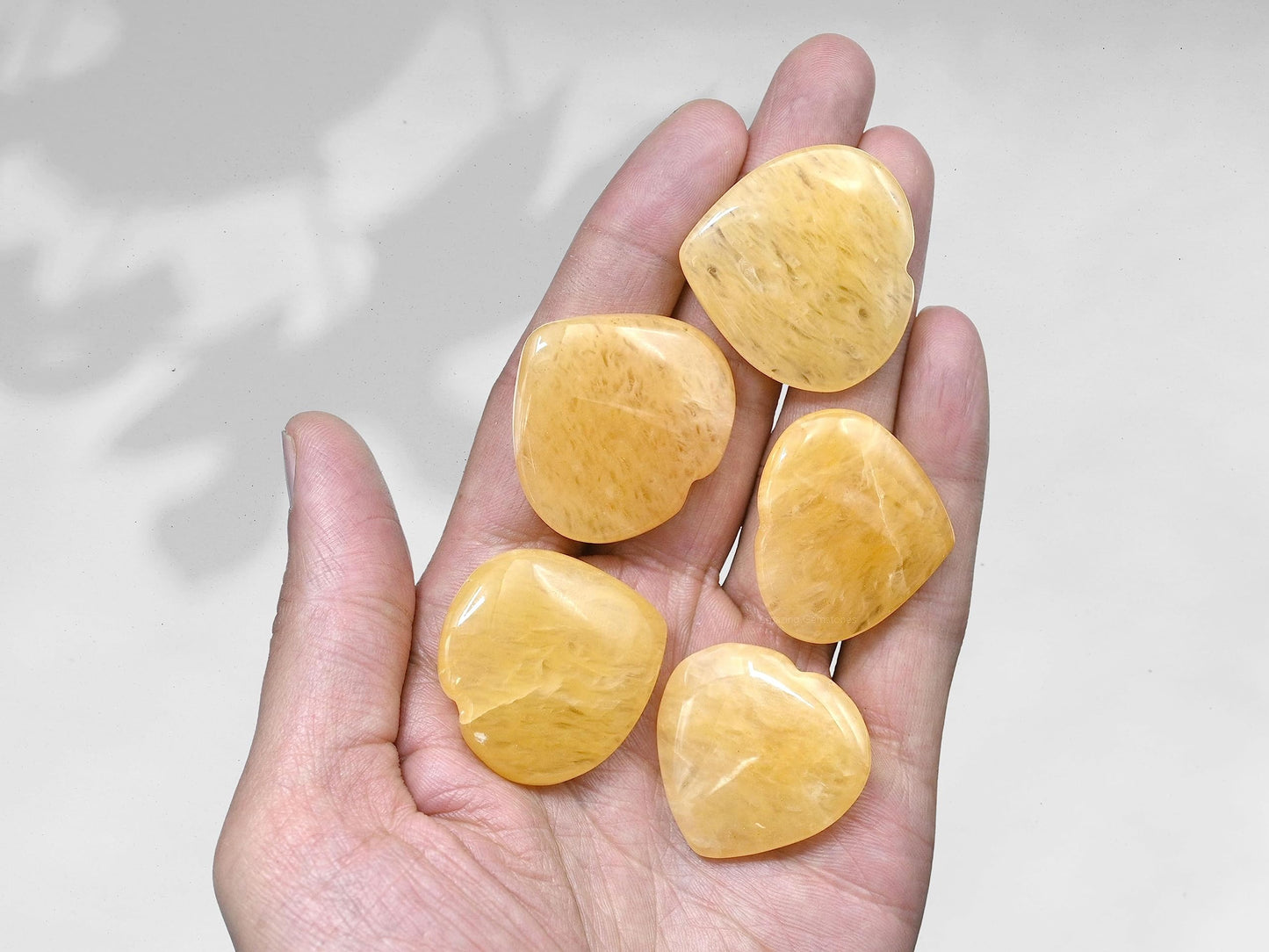 Amazing Gemstone Yellow Aventurine Stone Heart - Pack of 2 Crystal Heart Stones Rocks - Corazones De Piedra Crystals and Healing Stones Heart Shaped Crystal - Stocking Stuffers Gifts