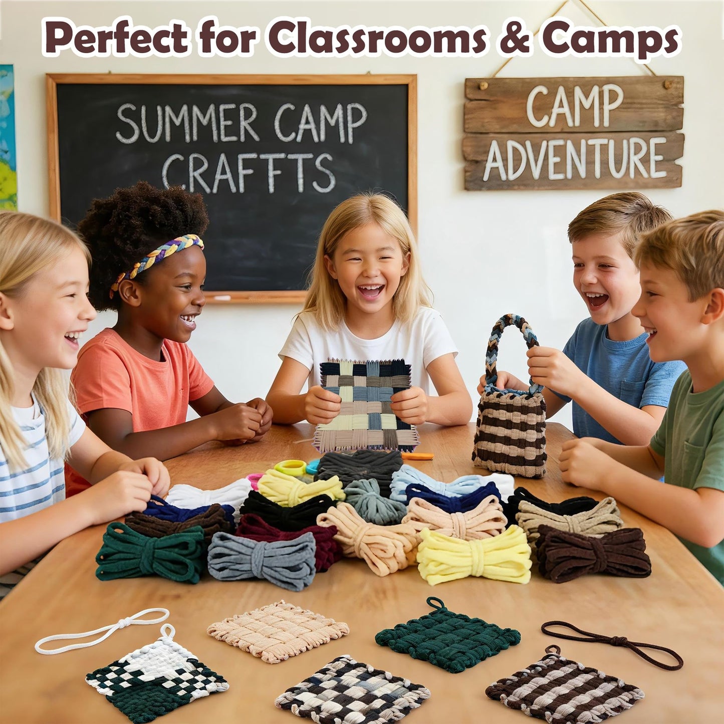 SOOHAOLISS 900pcs Weaving Loom Refill Loops, 10 Neutral Colors, Potholder Loops for 7 inch Loom, Loom Bands Nylon Weaving Loops Loom Kit for Kids DIY Crafts Supplies, Makes 25 Colorful Potholders