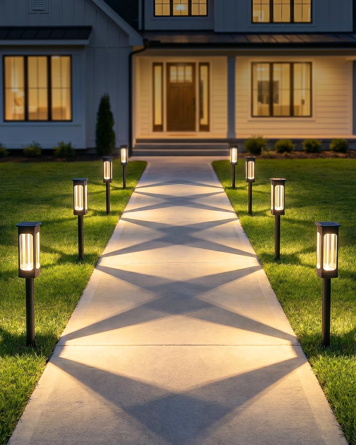 Gahomlumy 2026 Solar Lights Outdoor,6Pack Solar Pathway Lights Auto On/Off Waterproof Garden Landscape Lighting for Path, Yard, Walkway, Driveway Decor (Warm White)